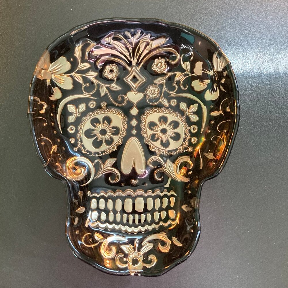 NWOT  Dia De Los Muerto Day of the Dead Halloween Sugar Skull Trinket Candy Dish